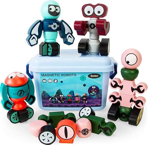 magnet box with metal pieces toy|Amazon.com: Boley Magnetic Robot Set .